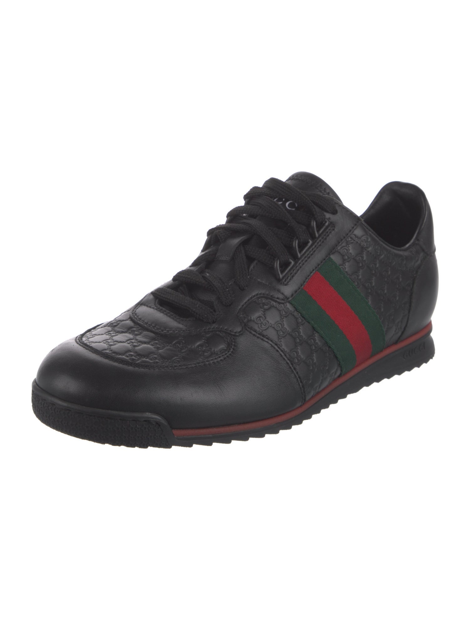 Gucci Web Accent Leather Sneakers